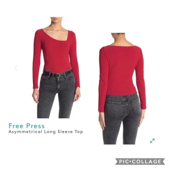 Free Press Asymmetrical Neck Long Sleeve Top - Picture 5 of 5